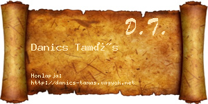 Danics Tamás névjegykártya