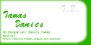 tamas danics business card